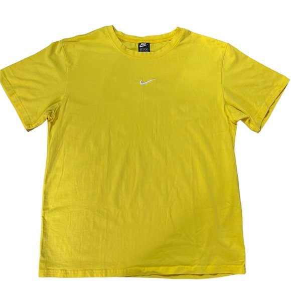 Nike Tops - Nike Tee Womens XXL T-shirt Yellow Embroidered White Center Swoosh Short Sleeve